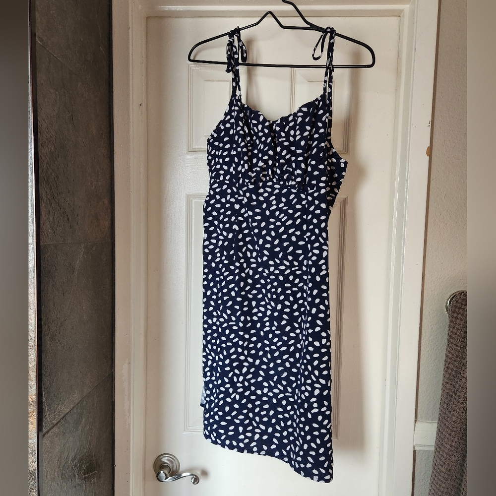 Navy blue and white dress 1XL